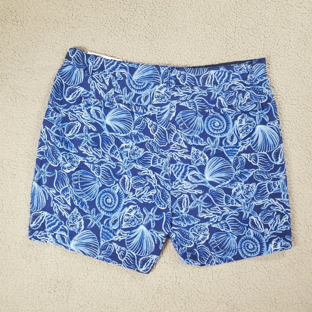 Stella Parker Icon Chino Shorts Womens 14 Blue Seashell‎ Coastal Nautical Preppy